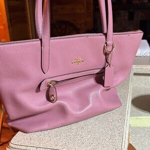 Coach Mauve Leather Tote Bag
